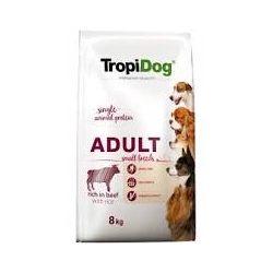 TROPIDOG PREMIUM ADULT SMALL WOŁOWINA I RYŻ 8KG